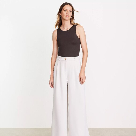 LOFT Versa 360 Knit Tank Bodysuit Brown Coconut Shell Sleeveless Size M - Picture 7 of 8